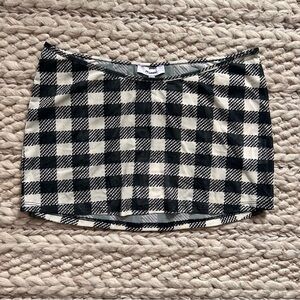 Miaou Black and White Gingham Micro Skirt